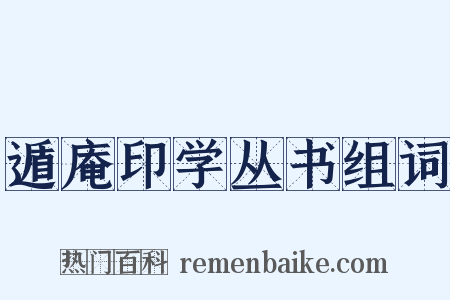 遁庵印学丛书组词是什么意思的图片